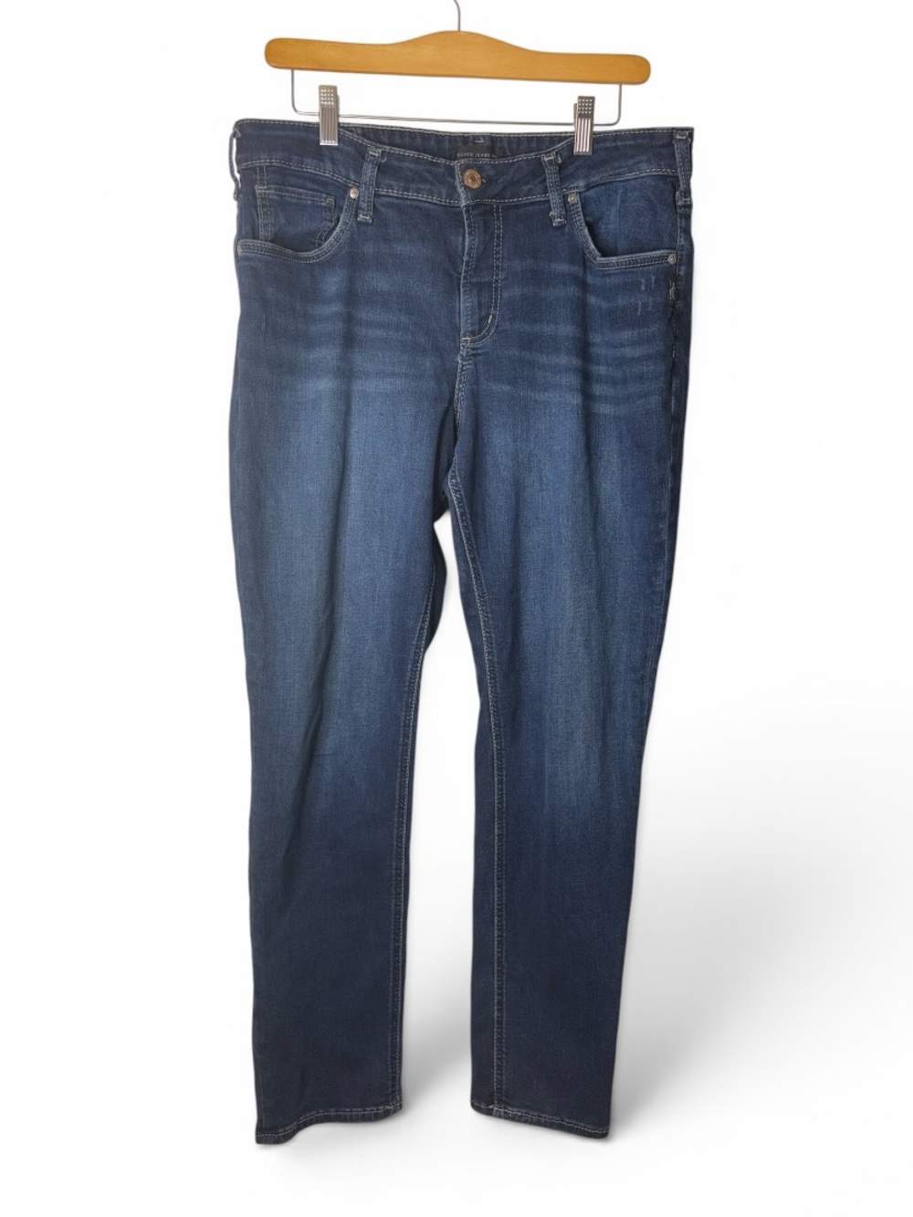 Silver Jeans Co. Women’s Size 14 Medium Wash Straight Leg Stretch Jeans